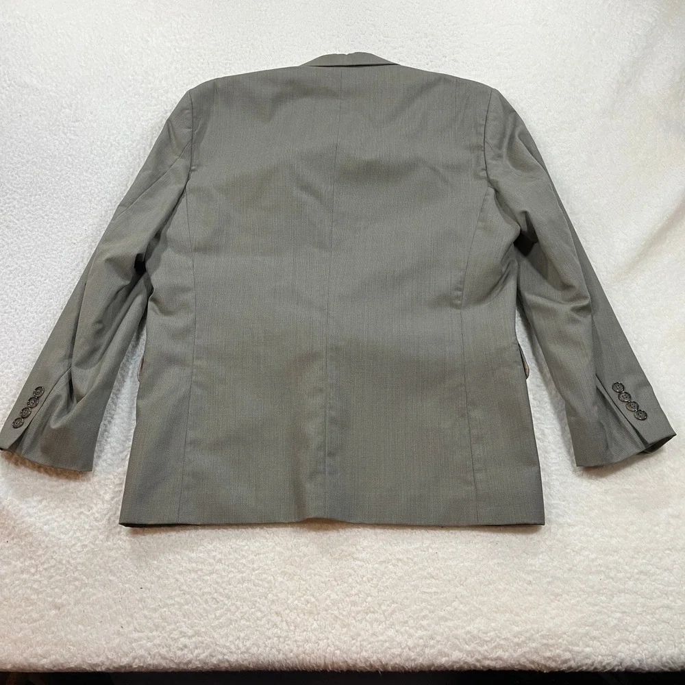 Oscar de la Renta Blazer Mens 40S Gray Tailored Suit Jacket Two Button Textured